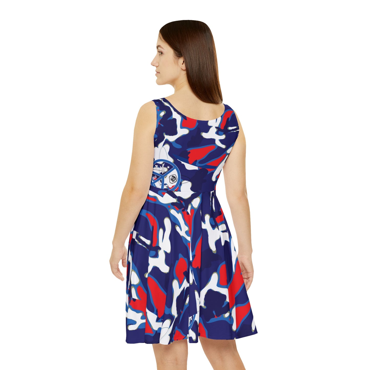 JS Red, White, and Wavy Skater Dress - Ammo