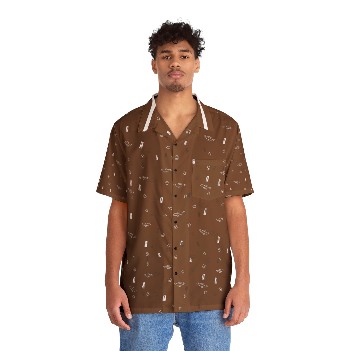 JSJSFC - Men's Hawaiian Shirt (Chocolate)