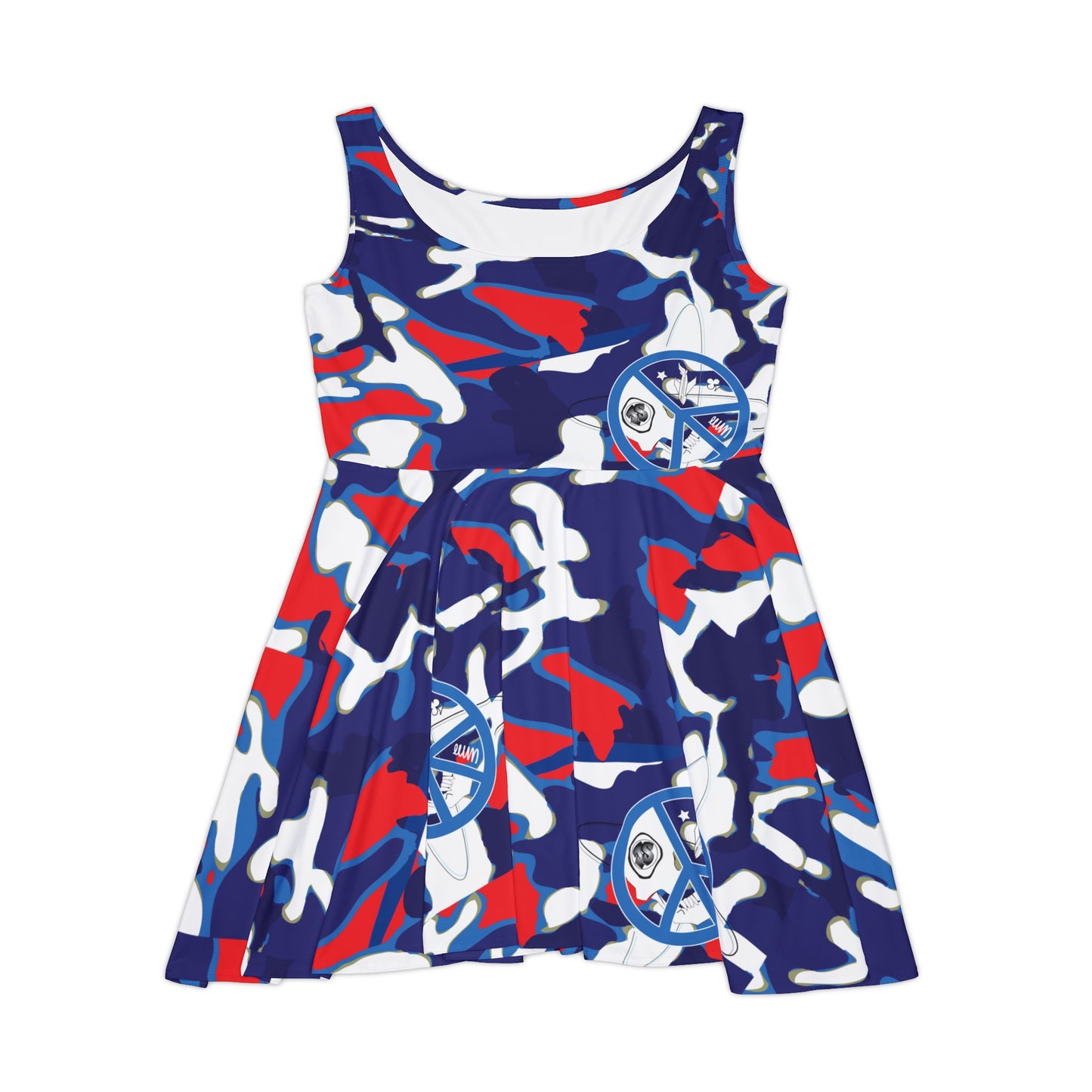 JS Red, White, and Wavy Skater Dress - Ammo