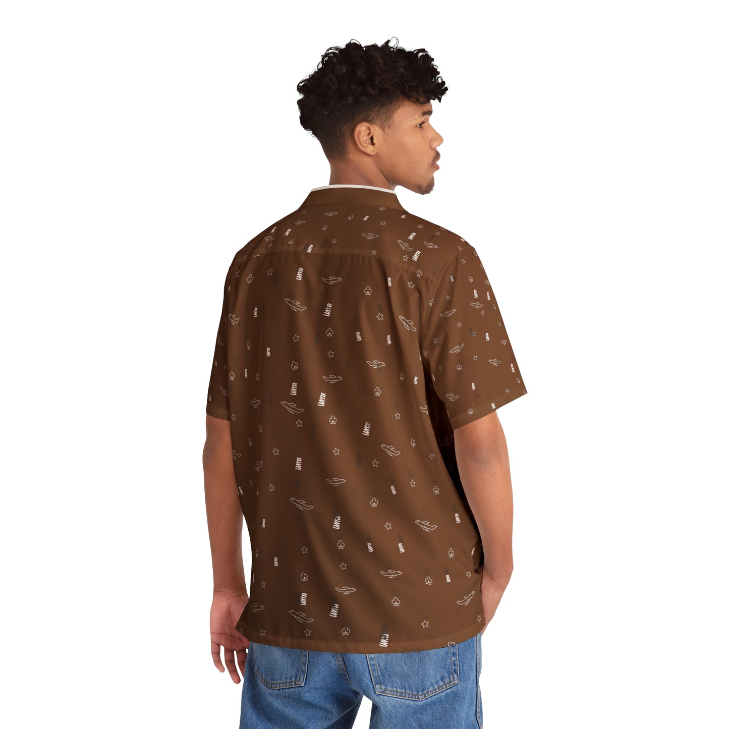 JSJSFC - Men's Hawaiian Shirt (Chocolate)