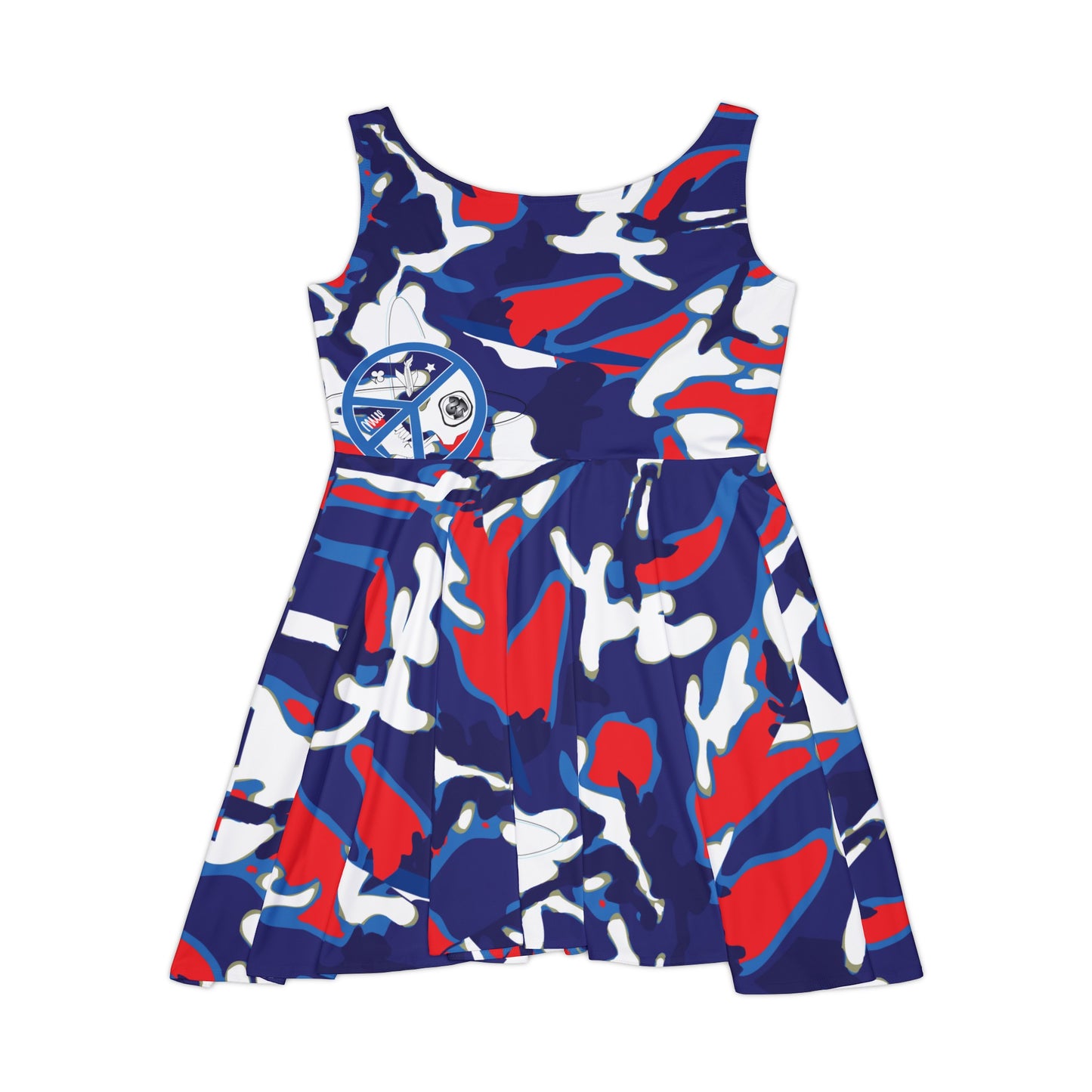 JS Red, White, and Wavy Skater Dress - Ammo