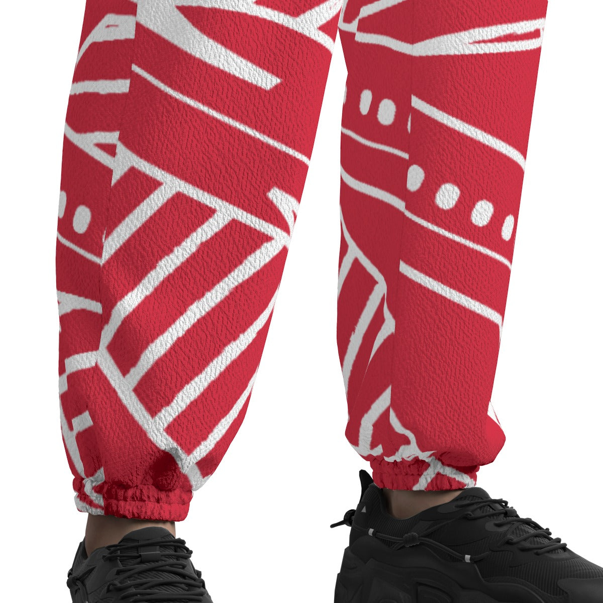 JumpStar Status Texture Casual Pants Joggers(Red)