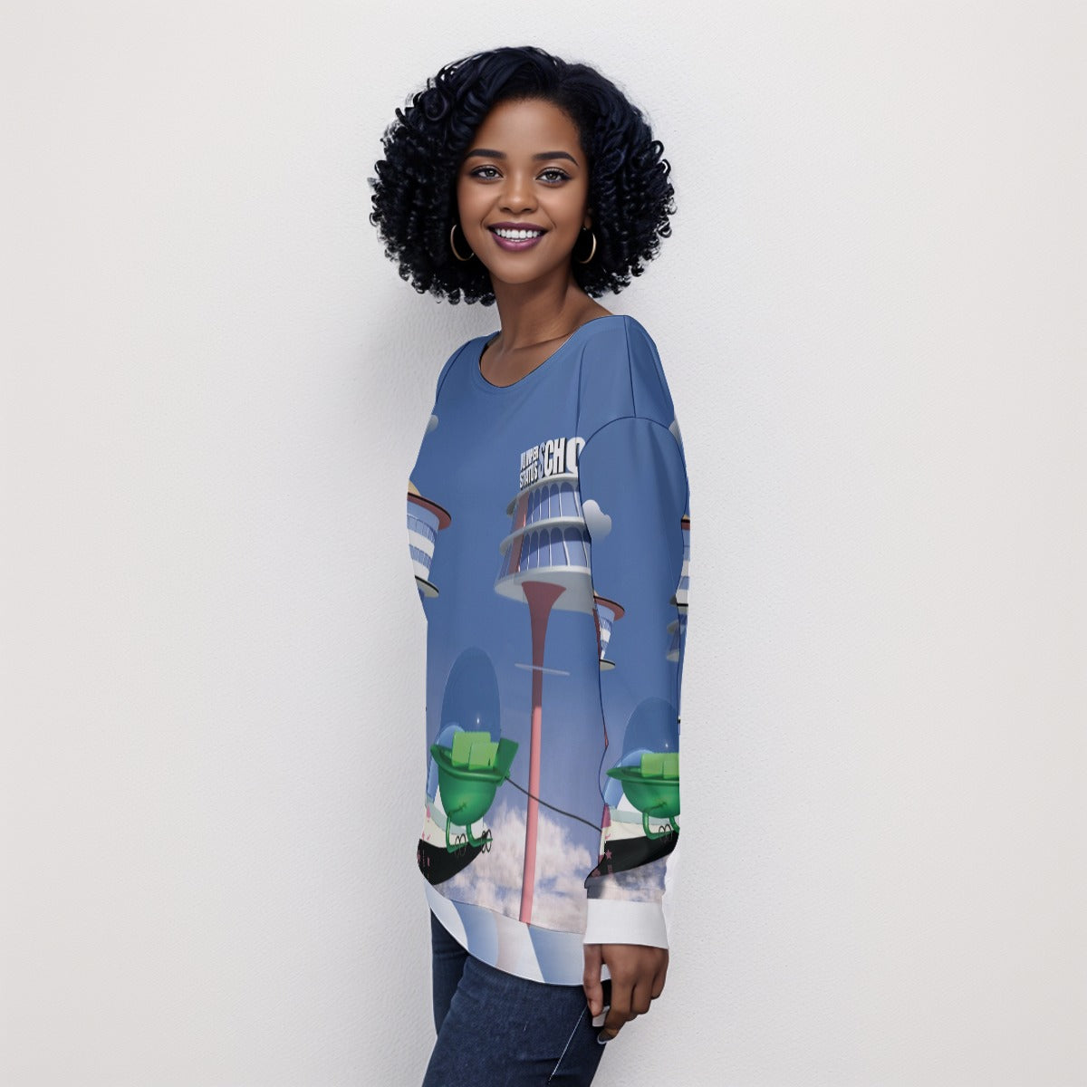 Jet Fox Off-Shoulder Sweatshirt