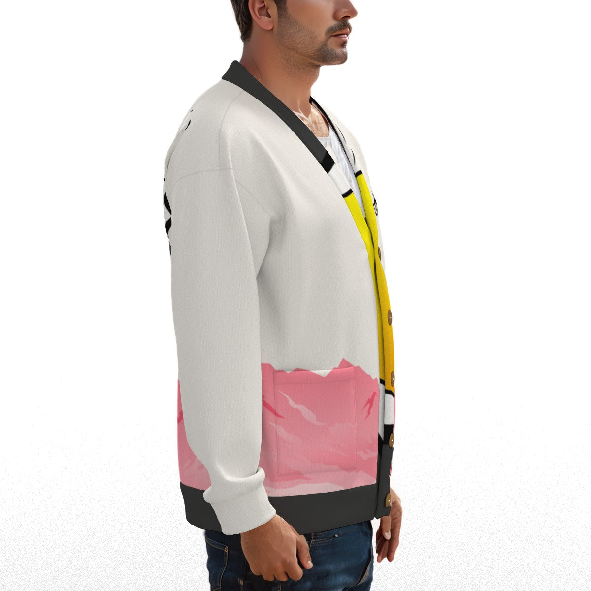 JS FlightCluB Knitted Fleece Cardigan With Button Closure
