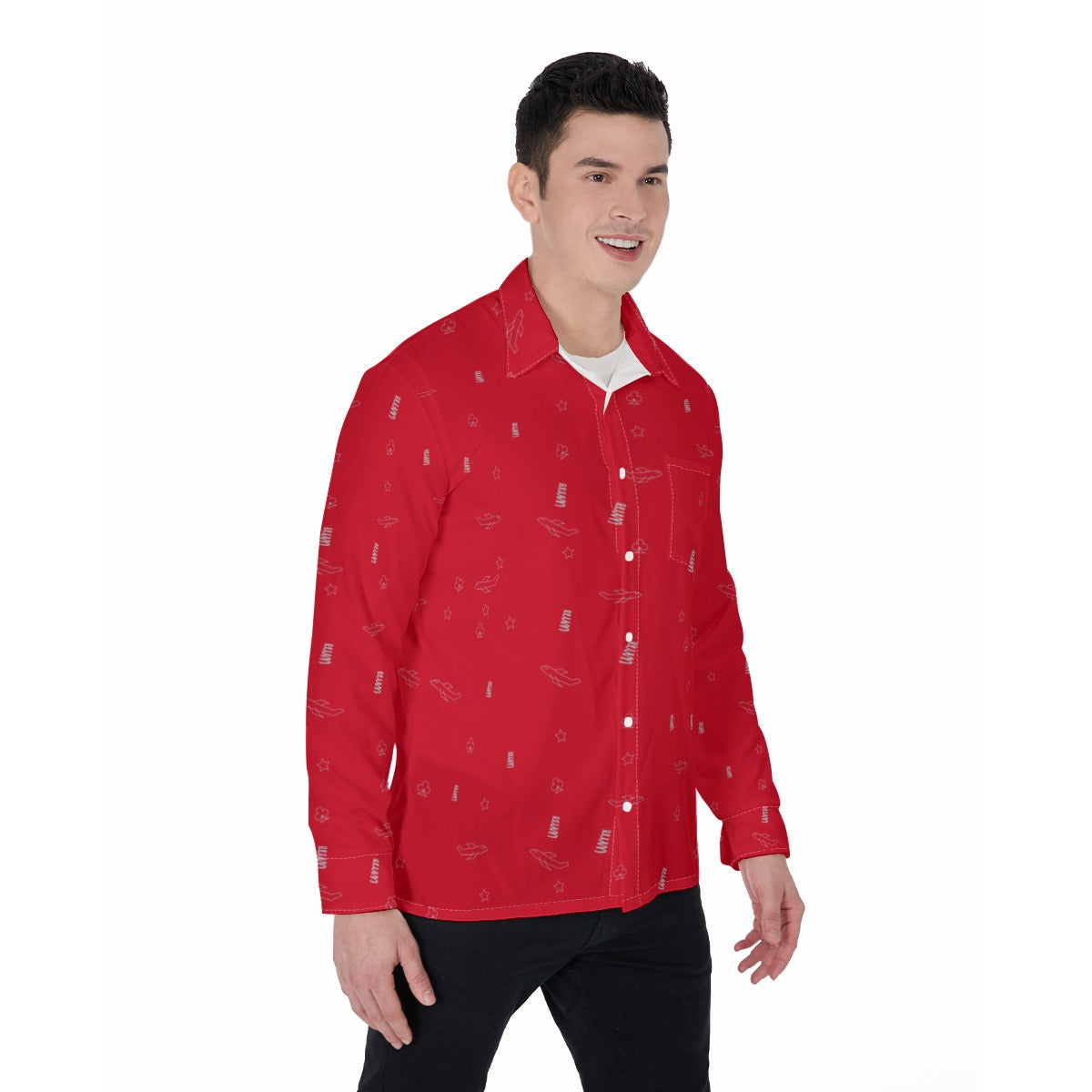 JS Long Sleeve Light Shirt-(Red Sea)