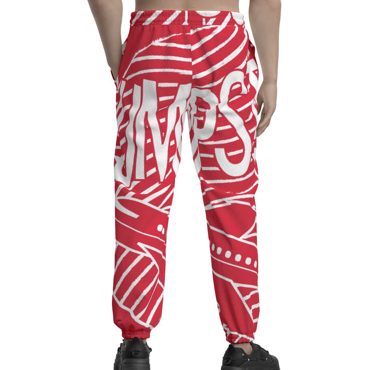 JumpStar Status Texture Casual Pants Joggers(Red)