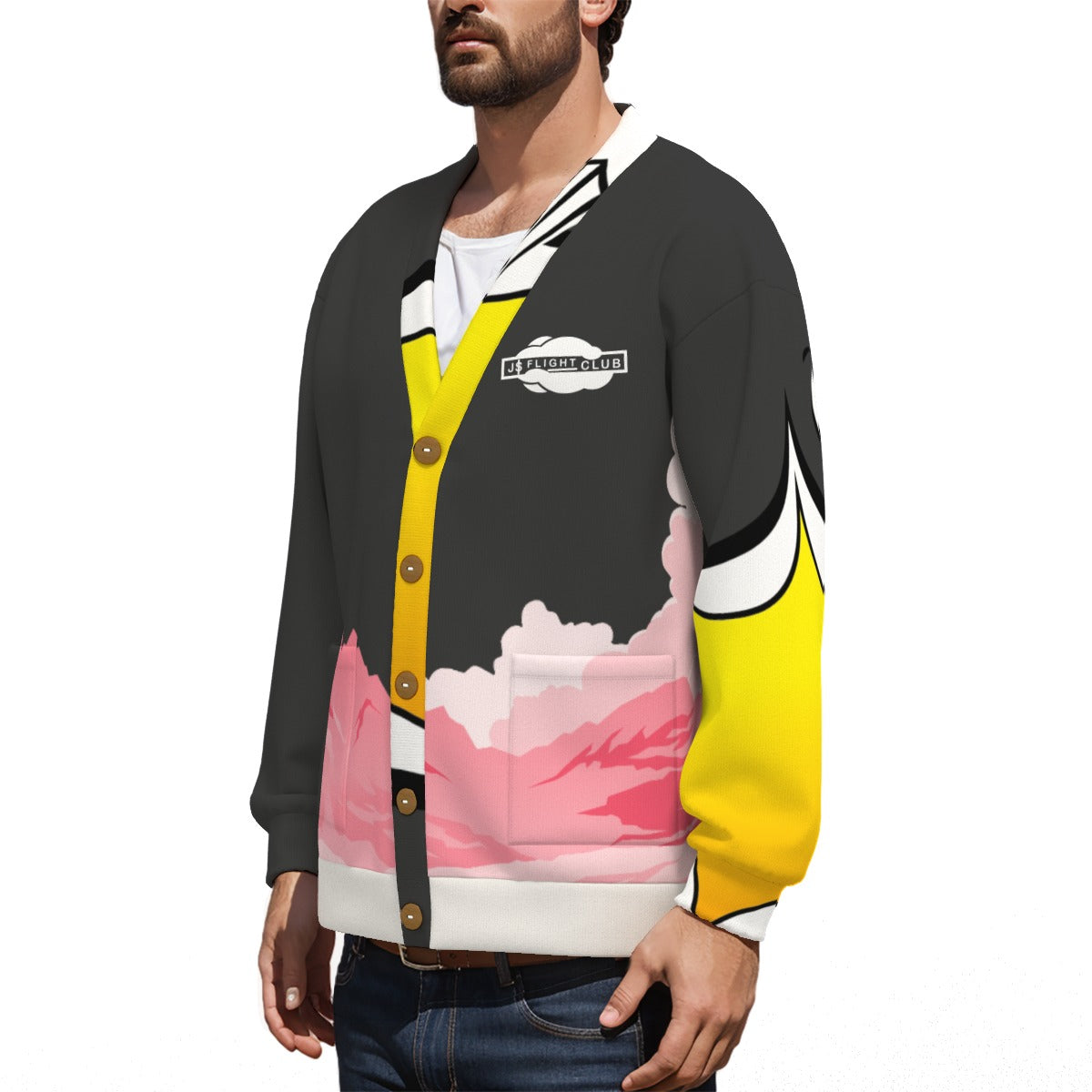 JumpStarz - Comic View-Flight Cardigan With Button Closure