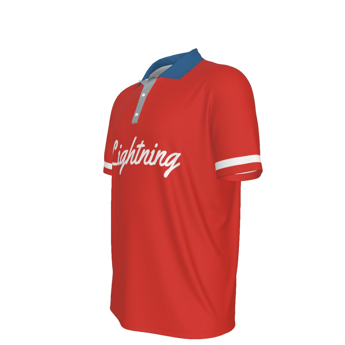 Lighting Strike  Red Polo Collar Jersey