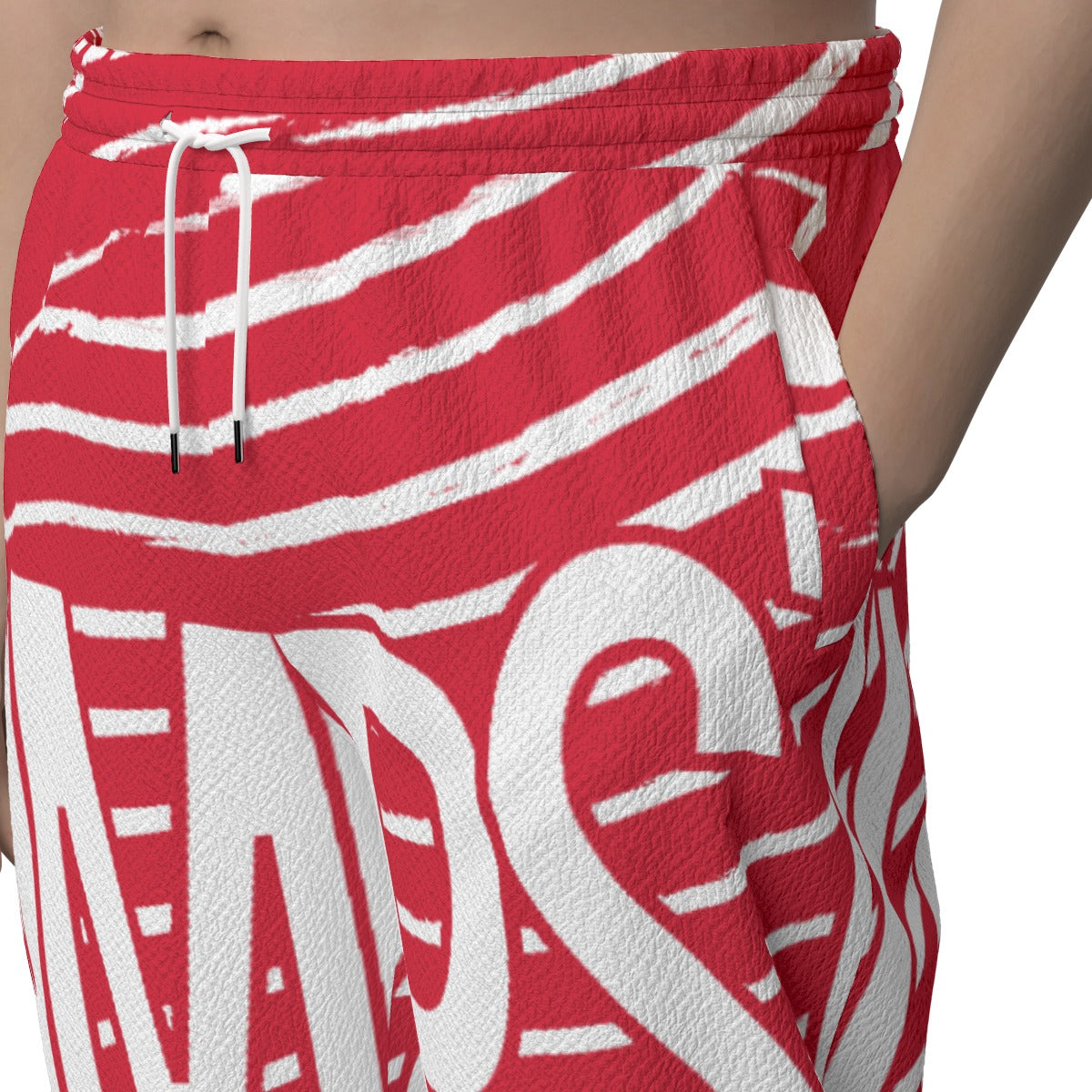 JumpStar Status Texture Casual Pants Joggers(Red)