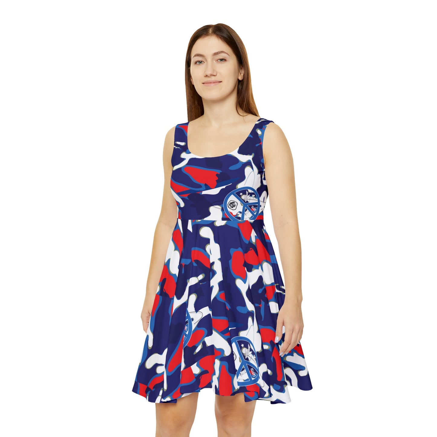 JS Red, White, and Wavy Skater Dress - Ammo