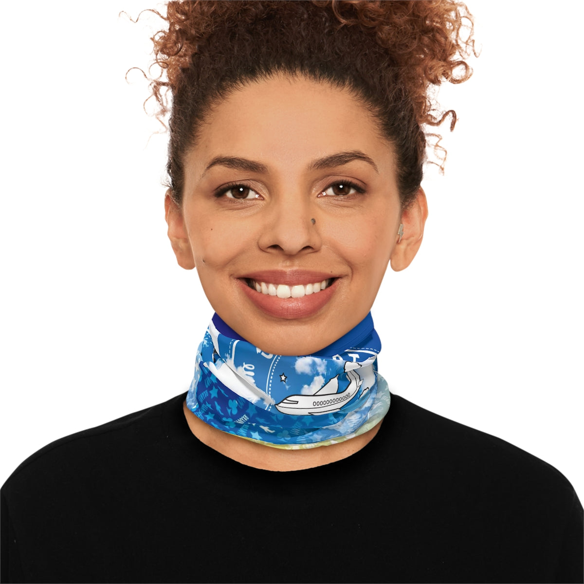 Neck Protect Gaiter With Drawcord - Skies No Limit