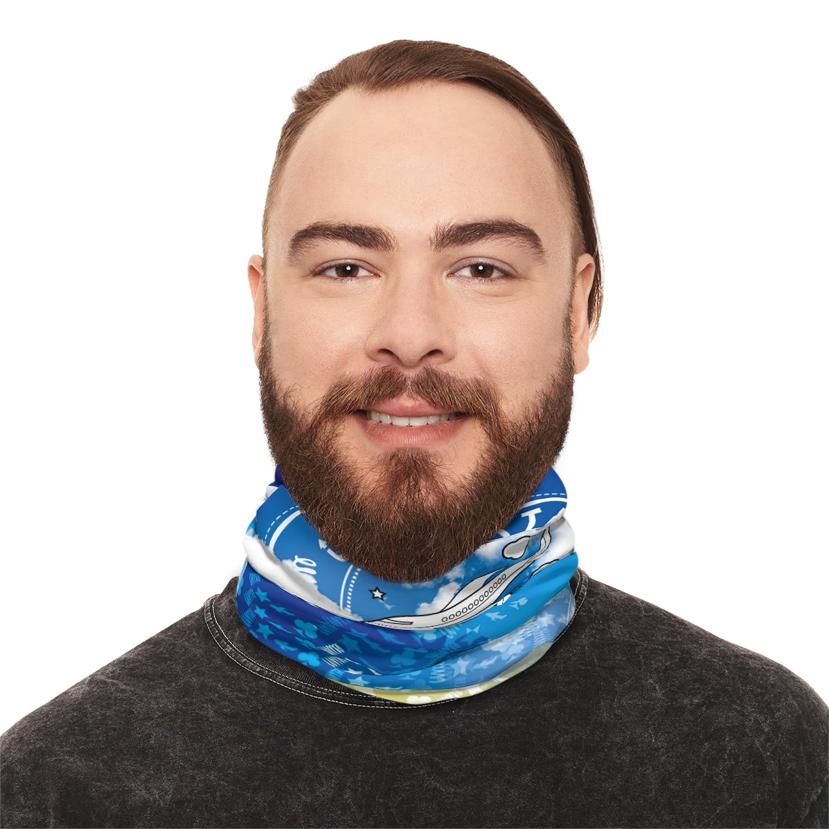 Neck Protect Gaiter With Drawcord - Skies No Limit