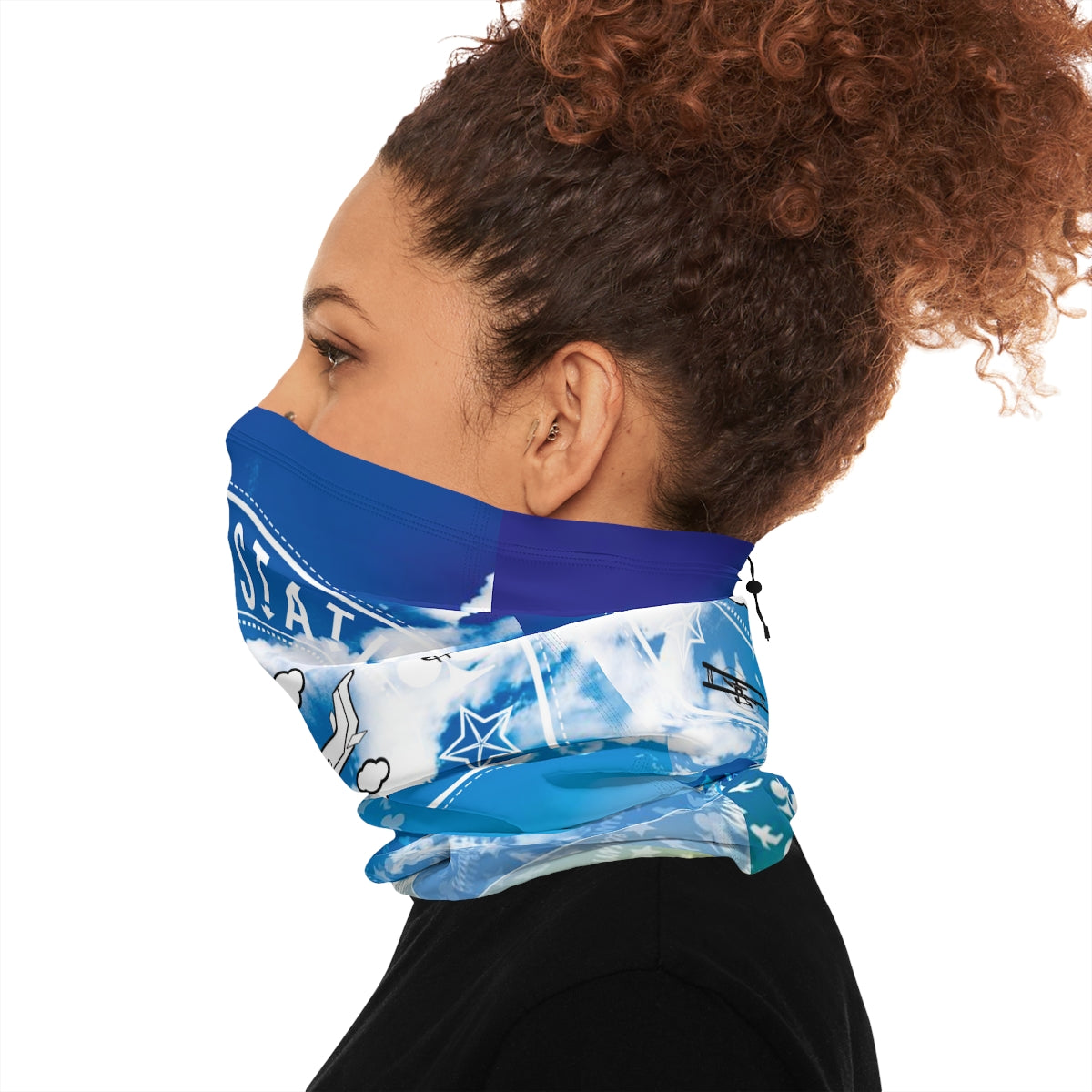 Neck Protect Gaiter With Drawcord - Skies No Limit