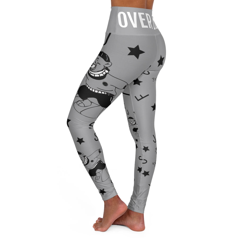 JSJSFC - LOL - High Waisted Yoga Leggings - Workout Gray