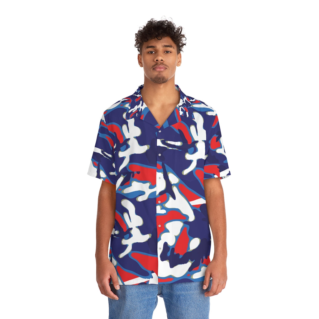 JSJSFC - Men's Hawaiian Shirt (W.A.R) / Wavy / Abalone / Rouge