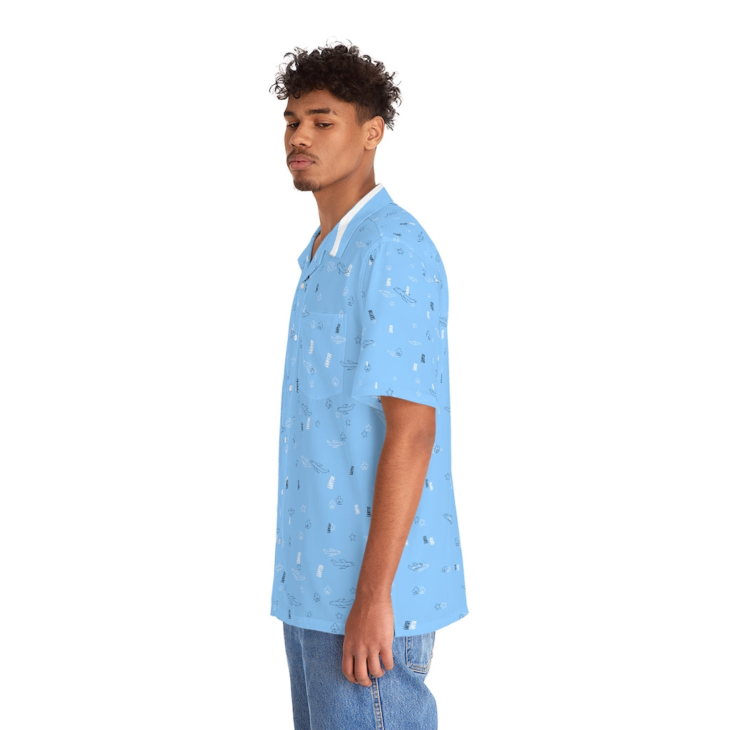 JSJSFC - Men's Hawaiian Shirt (Cerulean)