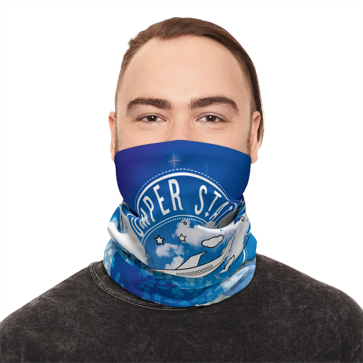 Neck Protect Gaiter With Drawcord - Skies No Limit