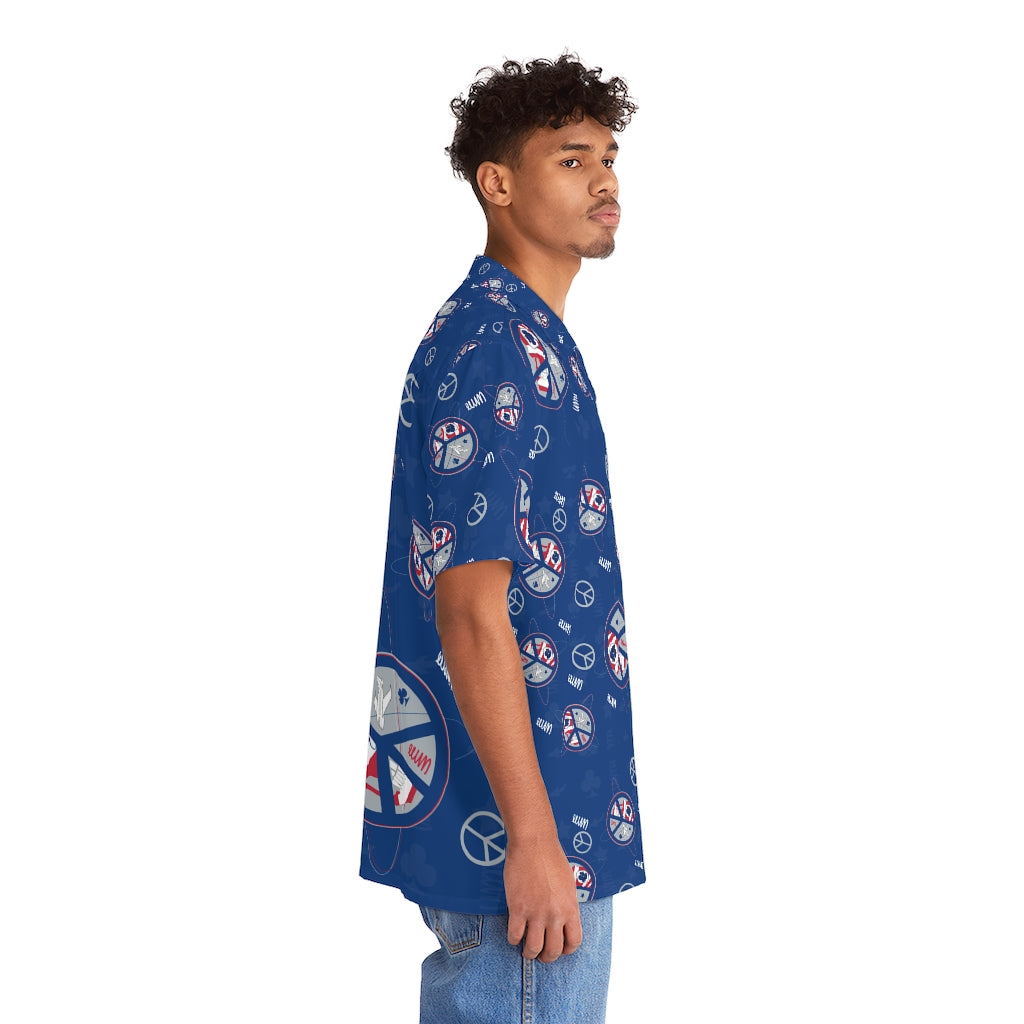 JSJSFC - Men's Hawaiian Shirt (True Blue)