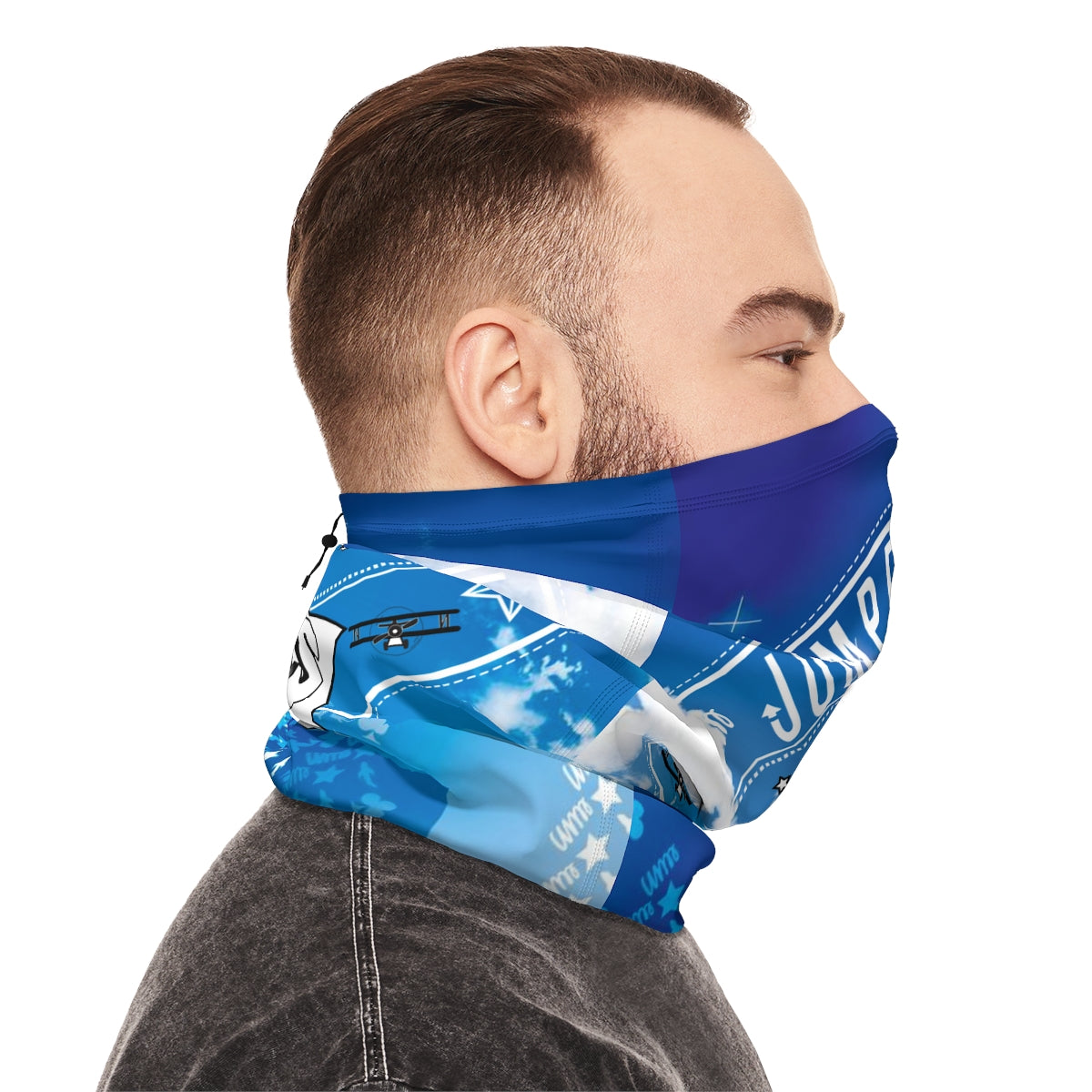 Neck Protect Gaiter With Drawcord - Skies No Limit