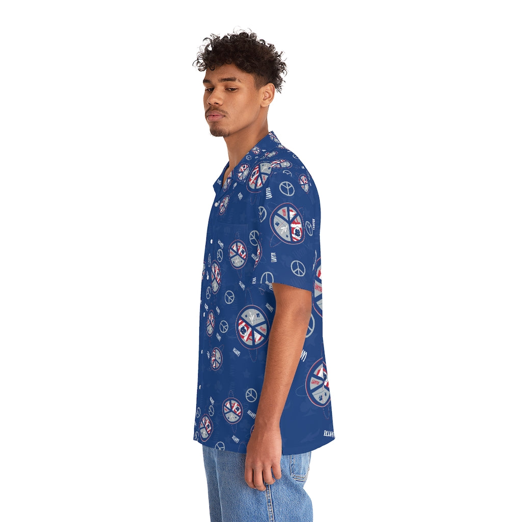 JSJSFC - Men's Hawaiian Shirt (True Blue)