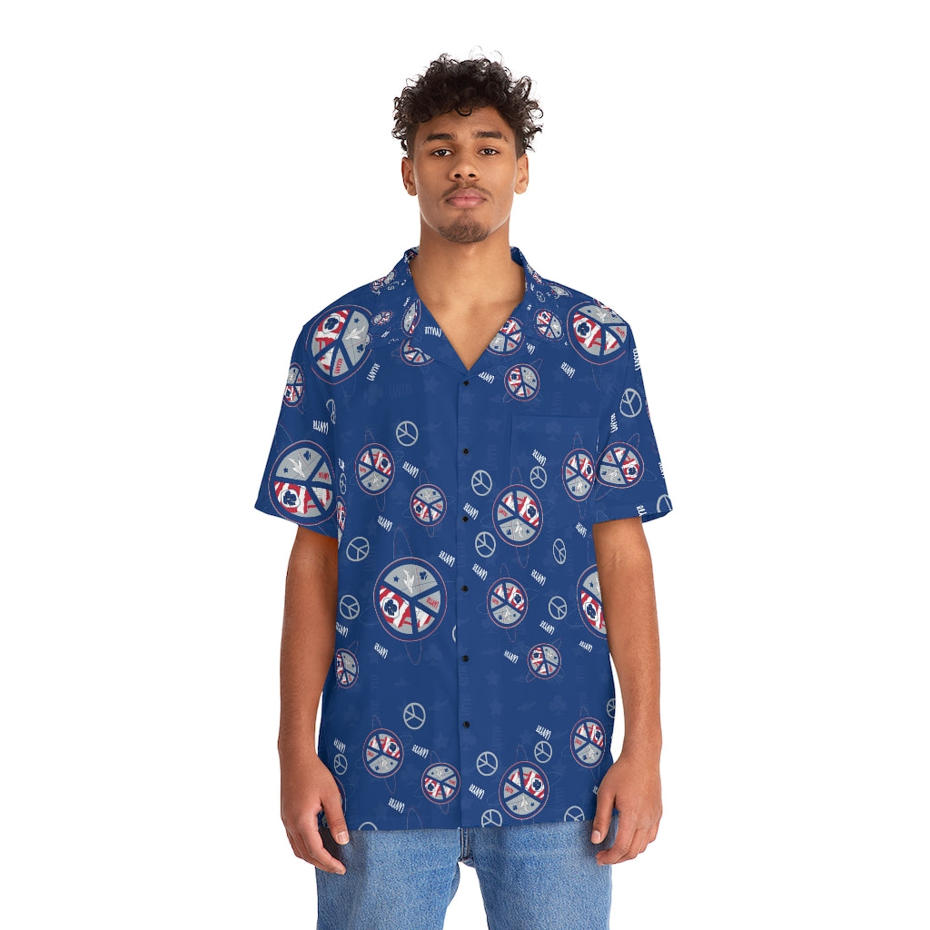 JSJSFC - Men's Hawaiian Shirt (True Blue)